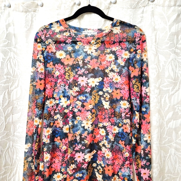 Blakely Tops - Floral Long Sleeve Top, See Through 92% Polyester ☆ 8% Spandex.